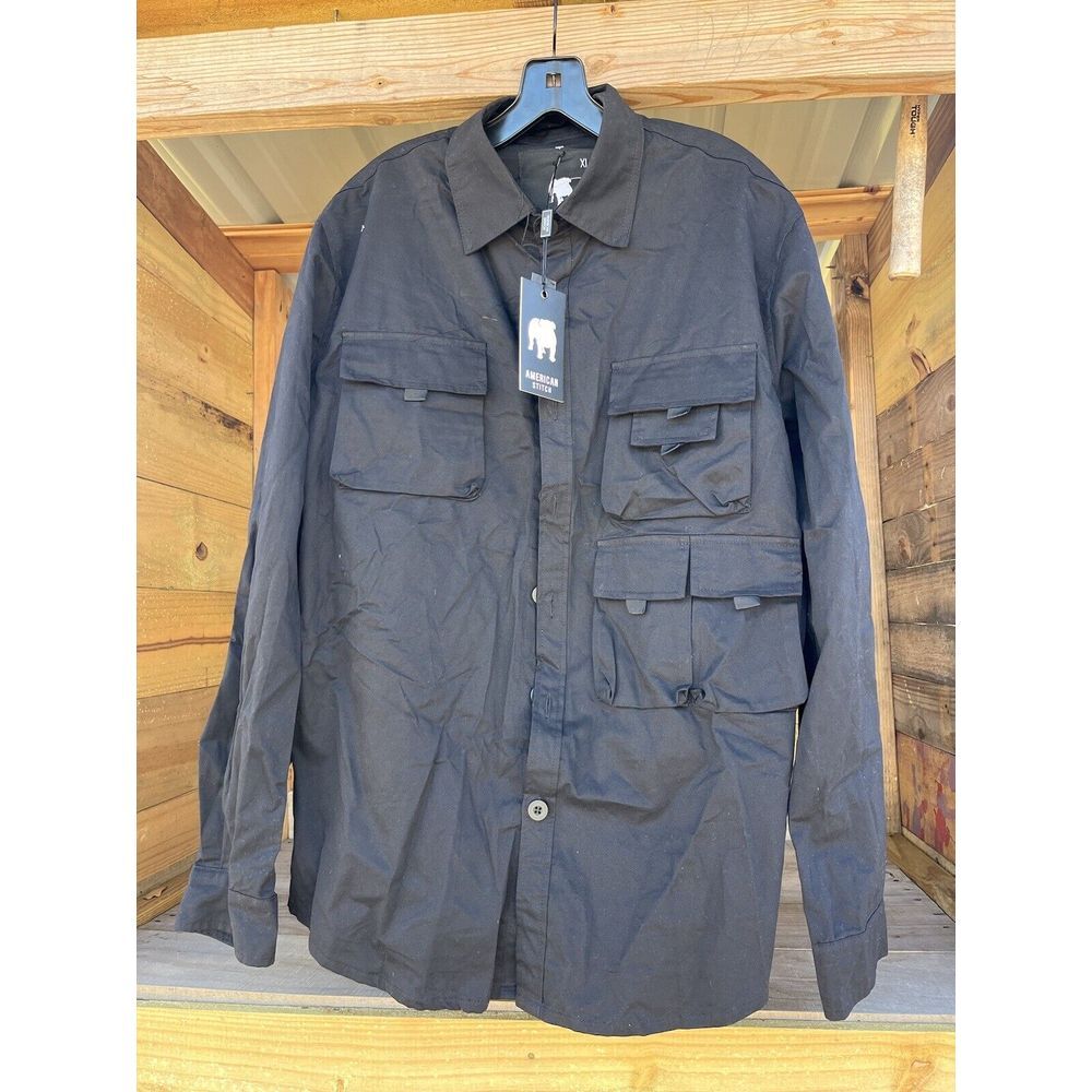 NWT‎ American Stitch Mens Button Up Black Size XL